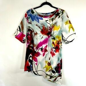 Simonton Says Designed By George Floral Art Abstract Print Women’s Size 1X Tunic